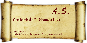 Anderkó Samuella névjegykártya